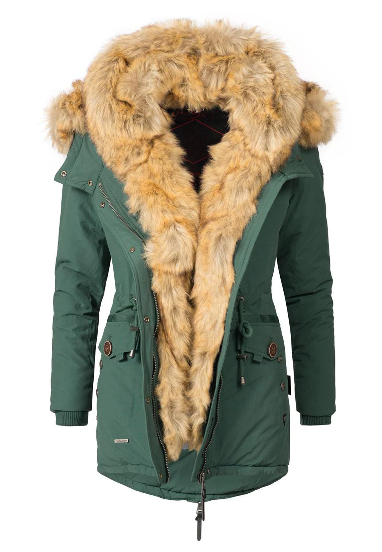 CLASSIC CORAL RED COAT WITH HOODIE