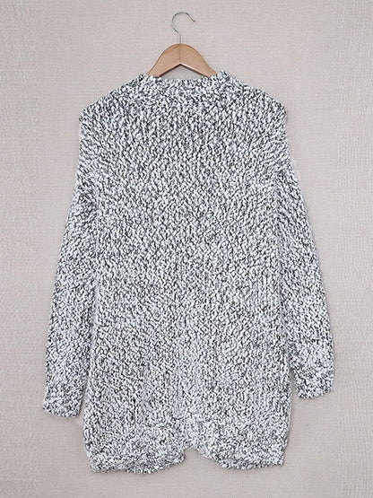 Women's Double Pocket Drop Shoulder Popcorn Knit Duster Cardigan