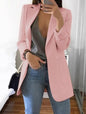 Elegant Plain Lapel Collar Dual Pocket Blazer