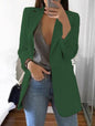 Elegant Plain Lapel Collar Dual Pocket Blazer