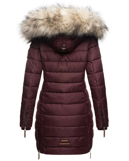 Women's Long Chevron Quilted Outerwear Jacket