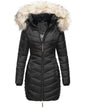Women's Long Chevron Quilted Outerwear Jacket