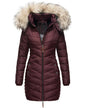 Women's Long Chevron Quilted Outerwear Jacket