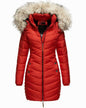 Women's Long Chevron Quilted Outerwear Jacket
