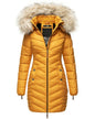 Women's Long Chevron Quilted Outerwear Jacket